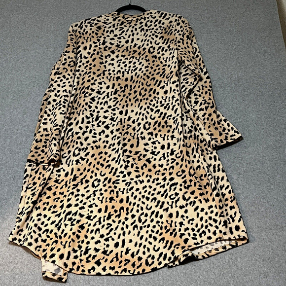 Womens Cardigan Duster SZ XL Long Animal Leopard Cheetah Casual Exotic Party Y2K - Picture 5 of 10